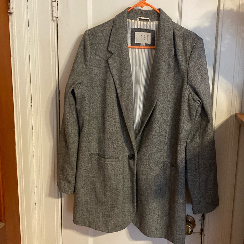 Gray Twill Blazer Jacket